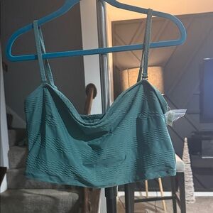 Aerie Teal Textured Crop Top